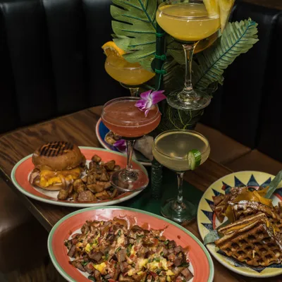 Brunch plate at The Lobby Tiki Bar Oceanside