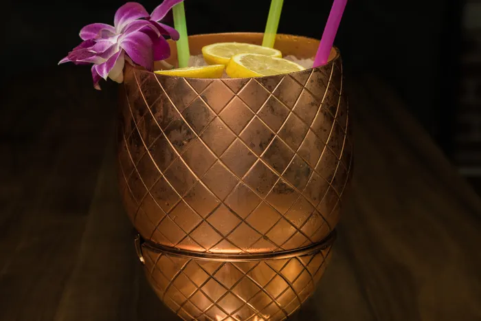 Weekend brunch cocktails at The Lobby Tiki Bar Oceanside CA