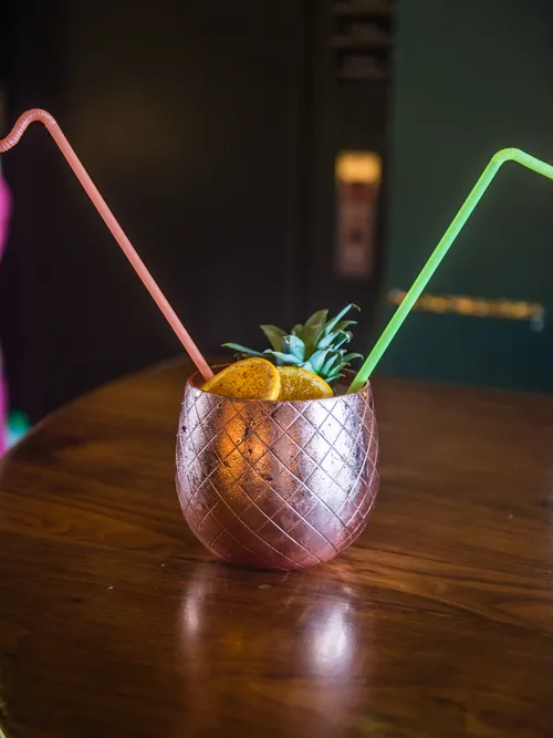 Level Up tiki cocktail at The Lobby Tiki Bar Oceanside