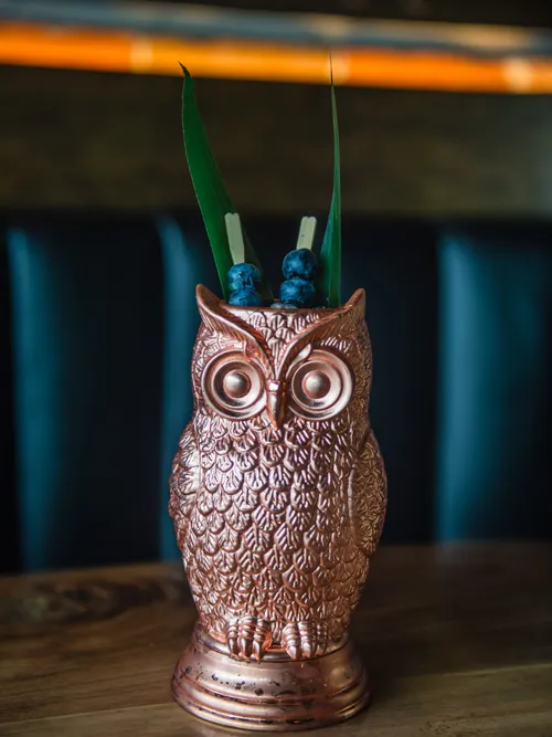 Hoot & Hollar tiki cocktail at The Lobby Tiki Bar Oceanside
