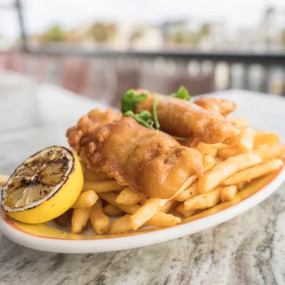 Fish and Chips at The Lobby Tiki Bar Oceanside CA