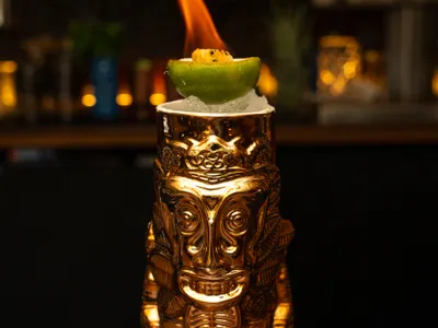 Temple of Doom tiki cocktail at The Lobby Tiki Bar Oceanside