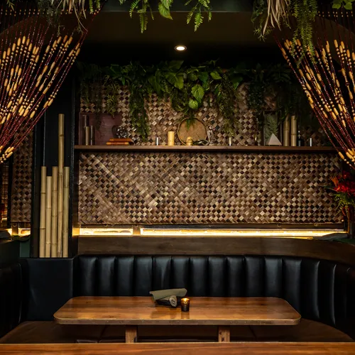 Booth seating at The Lobby Tiki Bar Oceanside CA