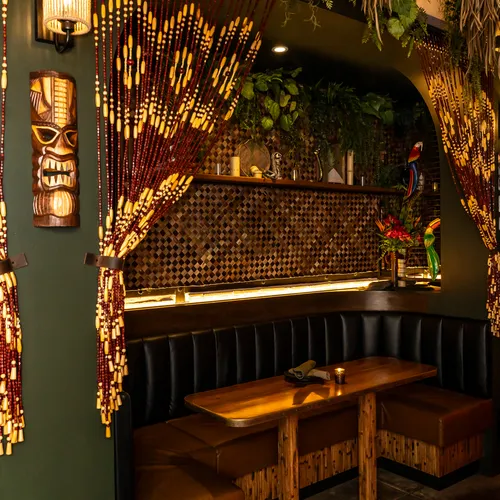 Private booth detail at The Lobby Tiki Bar Oceanside CA