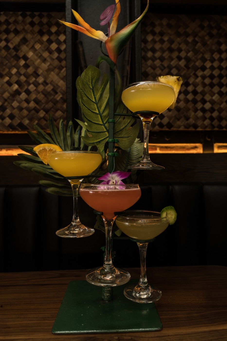 Happy hour cocktails at The Lobby Tiki Bar Oceanside